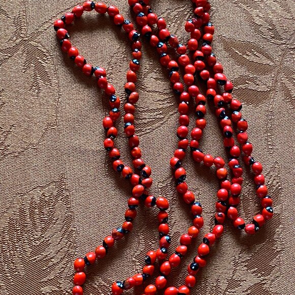 Peony Necklace Good Luck Collar Peony Seed Natural Necklace Evil Eye 15 in - Picture 3 of 4